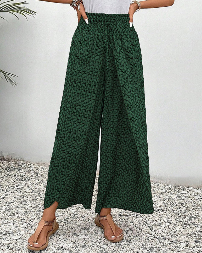 Clara Devereux | Printed Wide Leg Trousers For Women