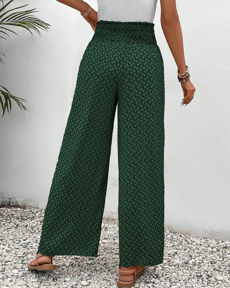 Clara Devereux | Printed Wide Leg Trousers For Women