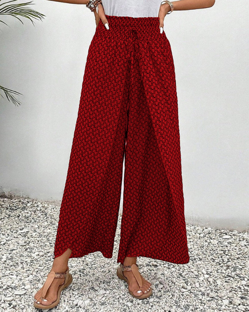 Clara Devereux | Printed Wide Leg Trousers For Women