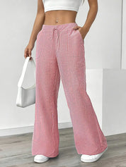 Juliette Morel | Striped Drawstring Wide Leg Trousers For Women