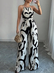 Quinn Hollman | White Printed Halter Jumpsuit For Women
