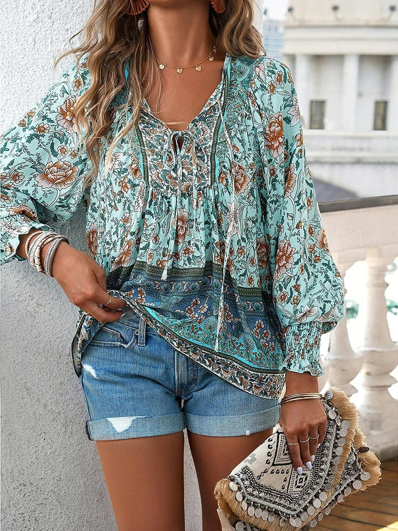 Monique Payne | Boho Floral Blouse For Women