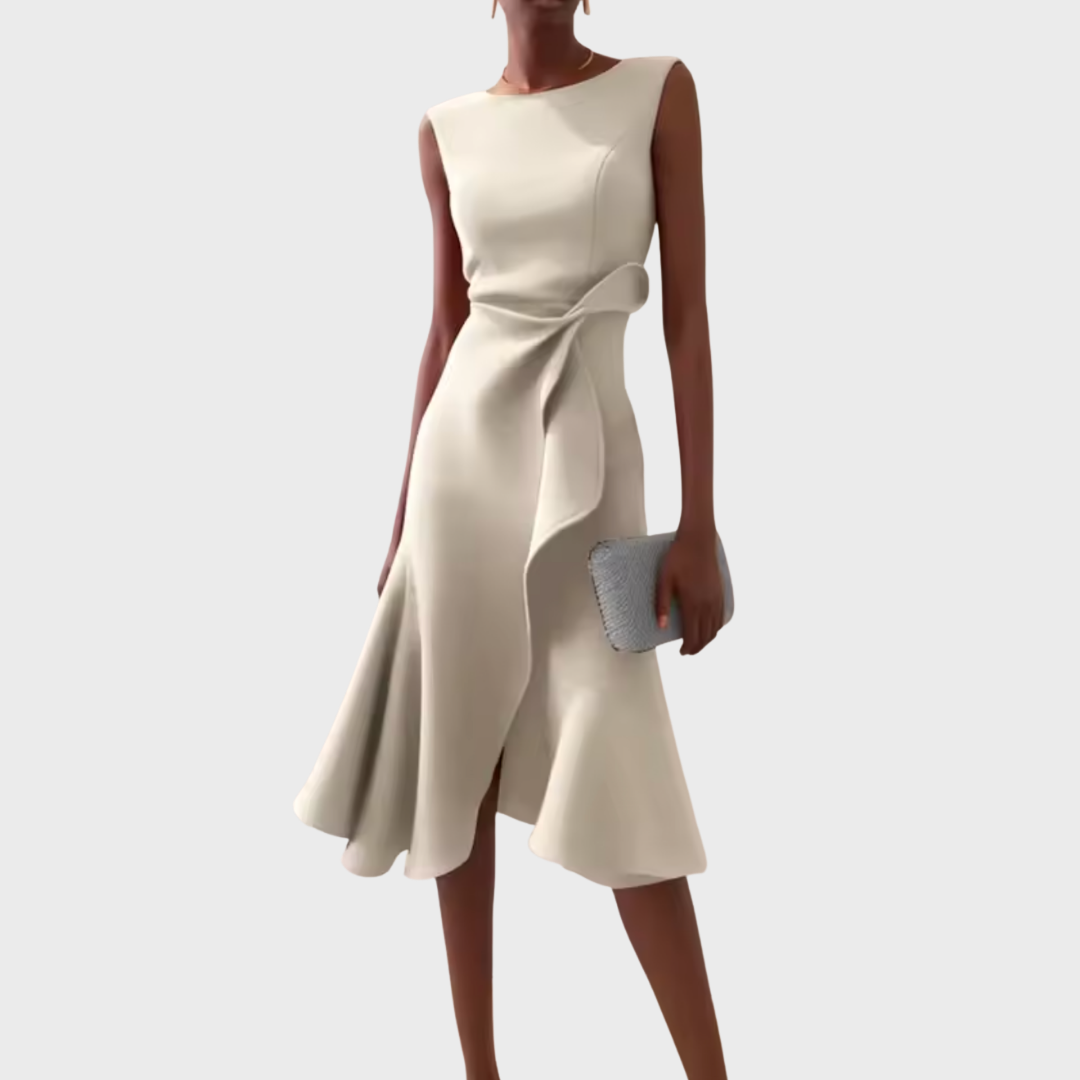 Valentina Rossi | Statement Red Midi Dress For Women