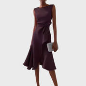 Valentina Rossi | Statement Red Midi Dress For Women