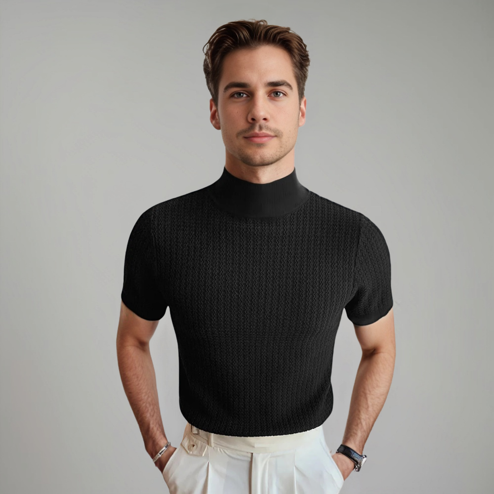 Gabriel Montclair | Textured Knit Turtleneck T-Shirt For Men