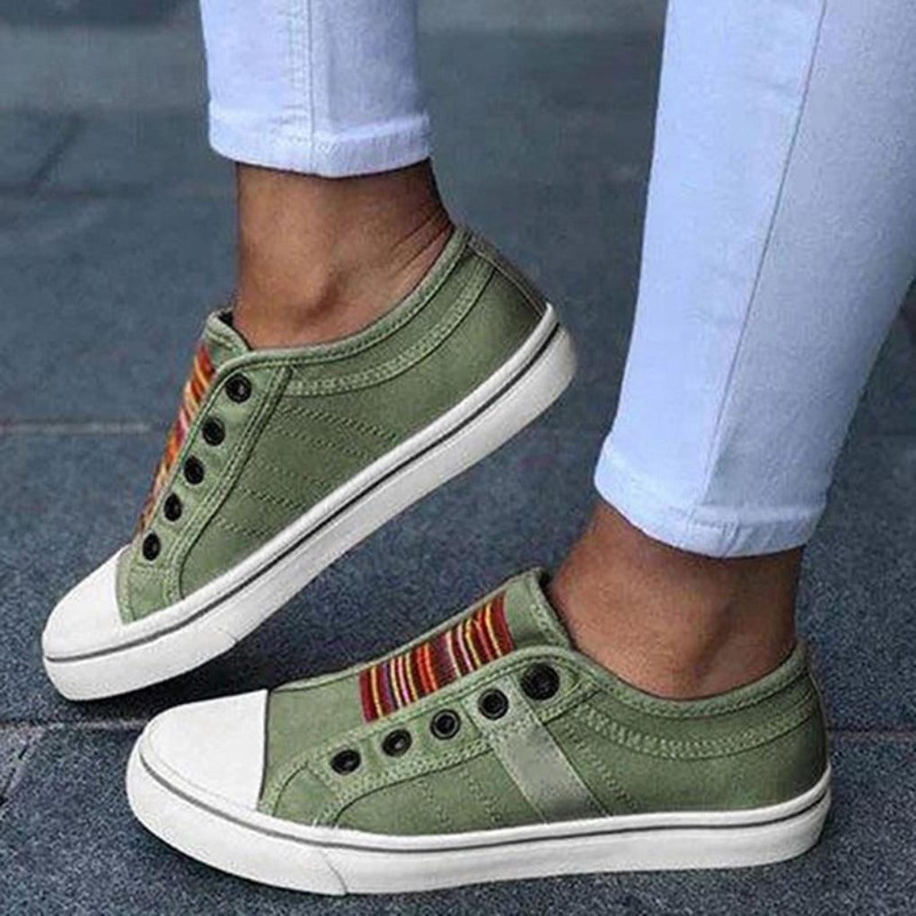 Camille Brighton | Casual Canvas Slip-On Trainers For Women