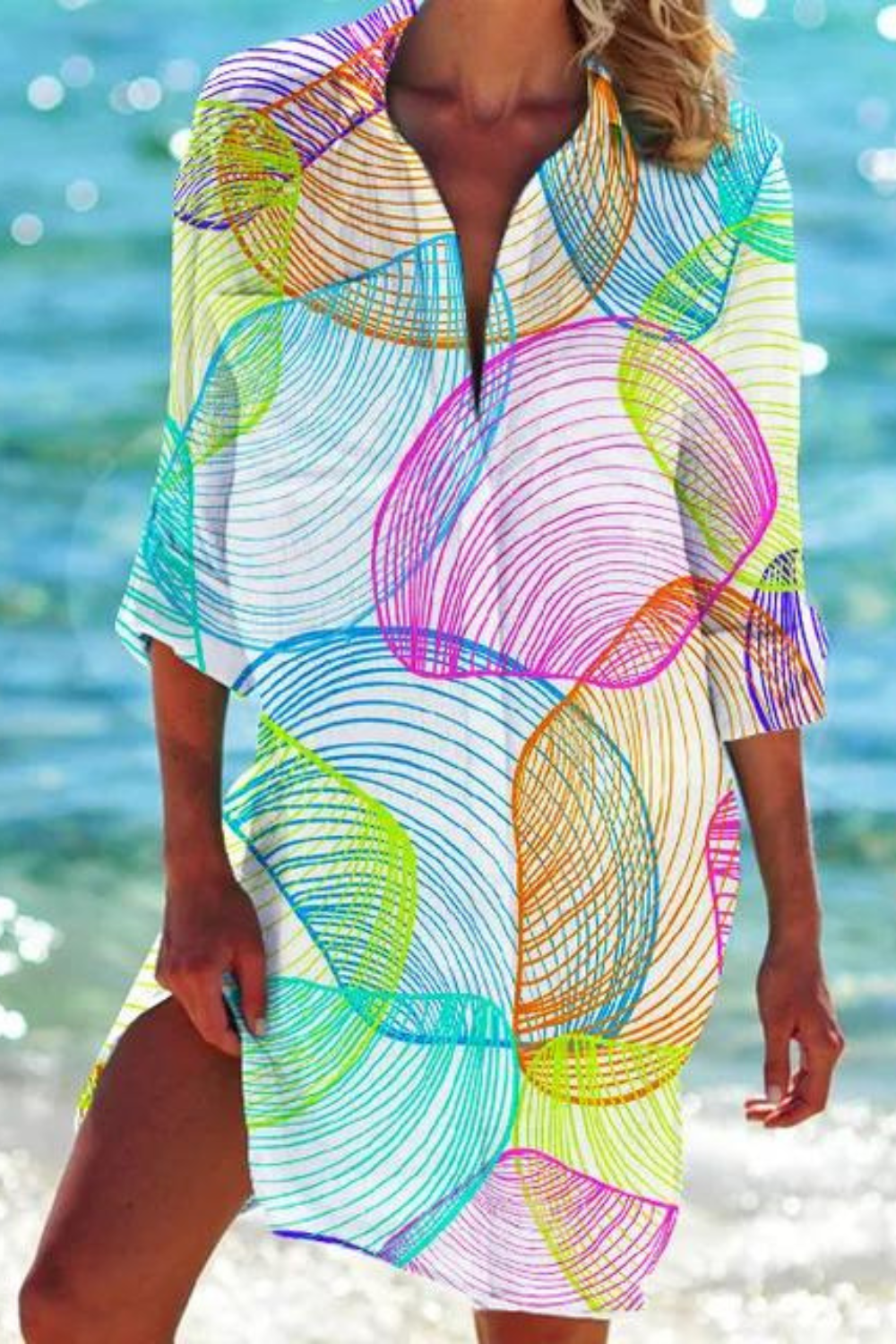 Sophia Bellini | Coastal Print Beach Dress For Women