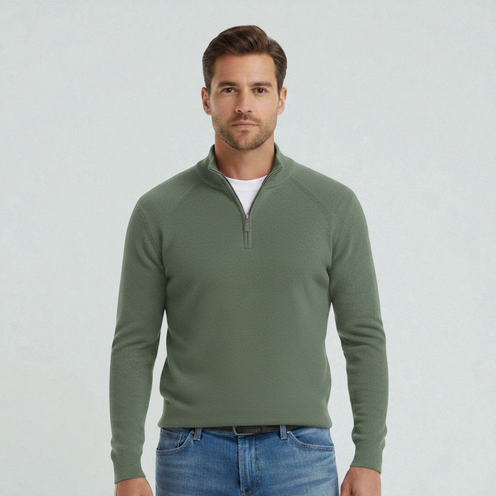 Sebastien Dupont | Luxury Half-Zip Knit Sweater