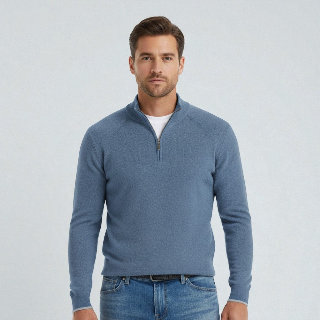 Sebastien Dupont | Luxury Half-Zip Knit Sweater