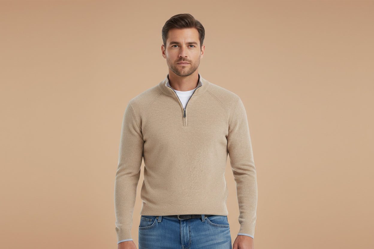 Sebastien Dupont | Luxury Half-Zip Knit Sweater