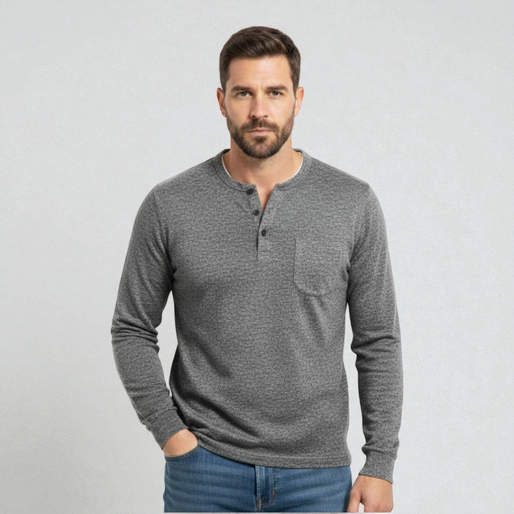 Daniel Moreau | Premium Henley Long Sleeve Shirt