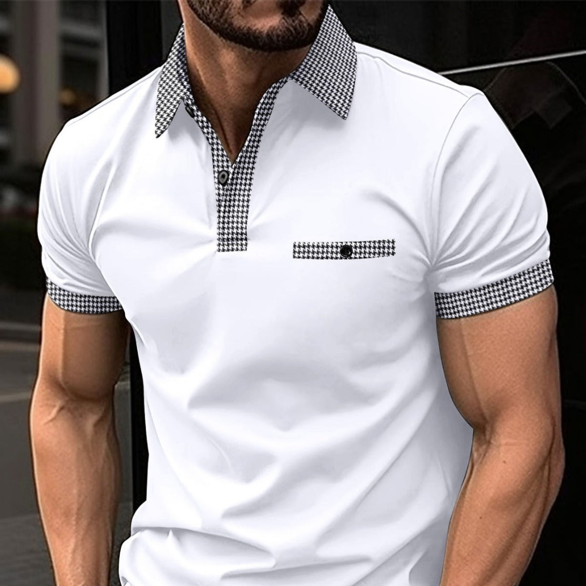 Enzo Whitmore | Contrast Trim Polo Shirt For Men