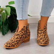 Vivienne Laurent | Leopard Print Ankle Boots For Women