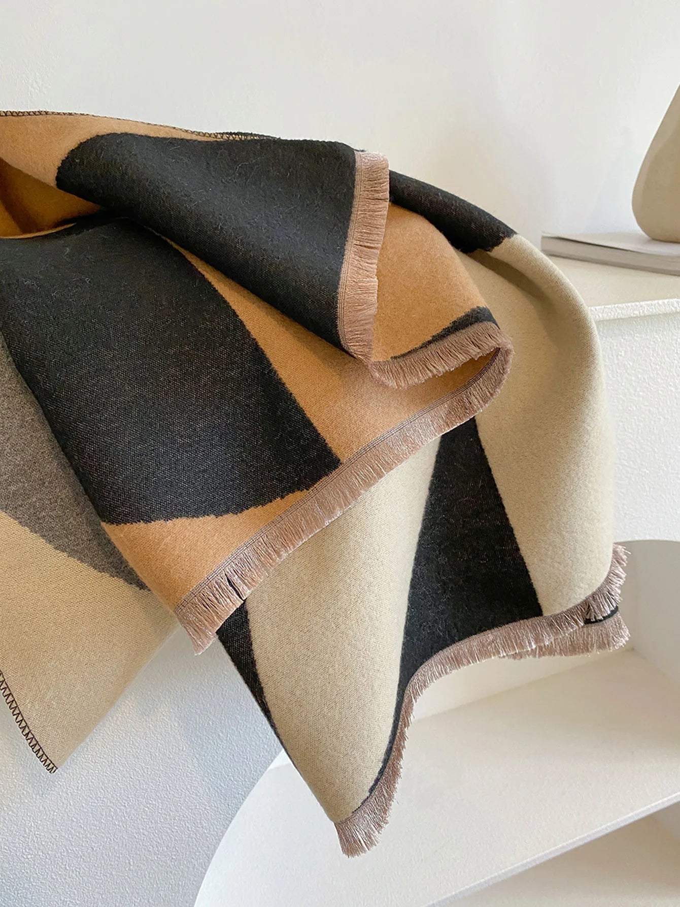 Valentina Moreau | Luxury Geometric Winter Scarf For Women