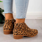 Vivienne Laurent | Leopard Print Ankle Boots For Women