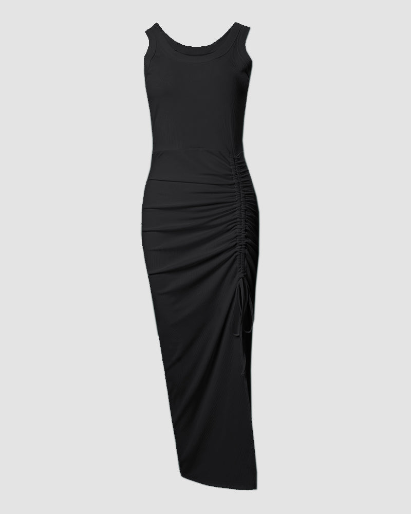 Sophie Beaumont | Elegant White Ruched Maxi Dress For Women