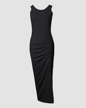 Sophie Beaumont | Elegant White Ruched Maxi Dress For Women