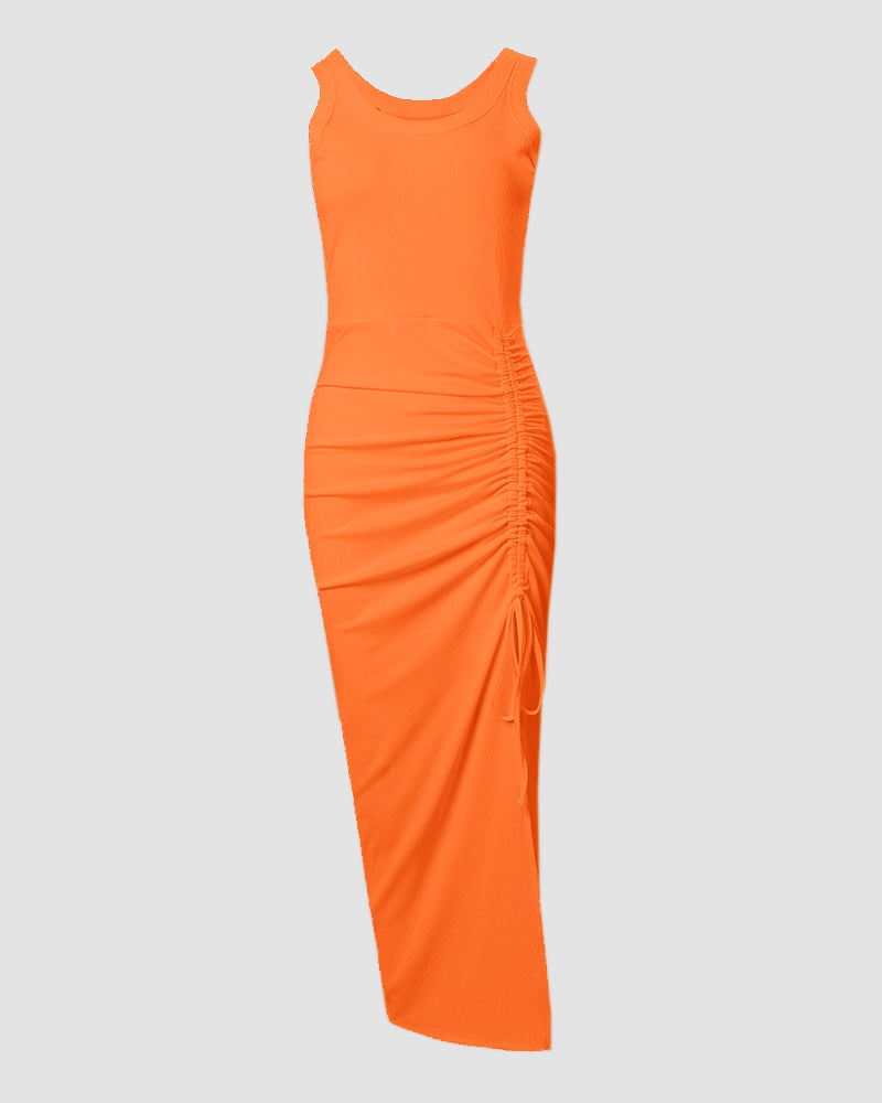 Sophie Beaumont | Elegant White Ruched Maxi Dress For Women
