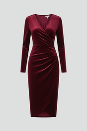 Valentina Moreau | Velvet Wrap Midi Dress For Women