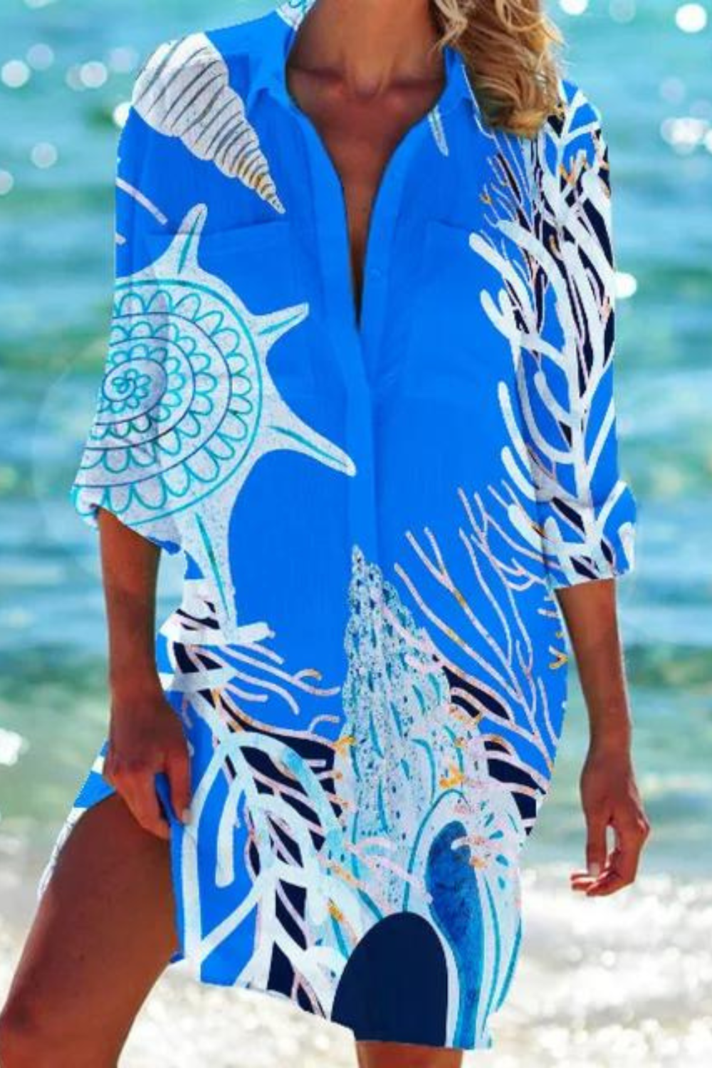 Sophia Bellini | Coastal Print Beach Dress For Women