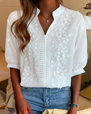 Aurélie Sinclair | Embroidered Lace Blouse For Women