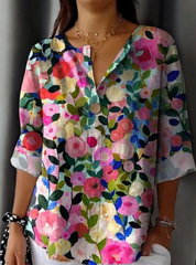 Rosalie Fontaine | Floral Print Summer Blouse For Women