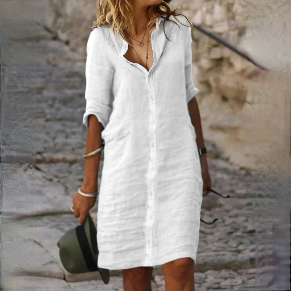Charlotte Sinclair | Linen Shirt Dress For Women
