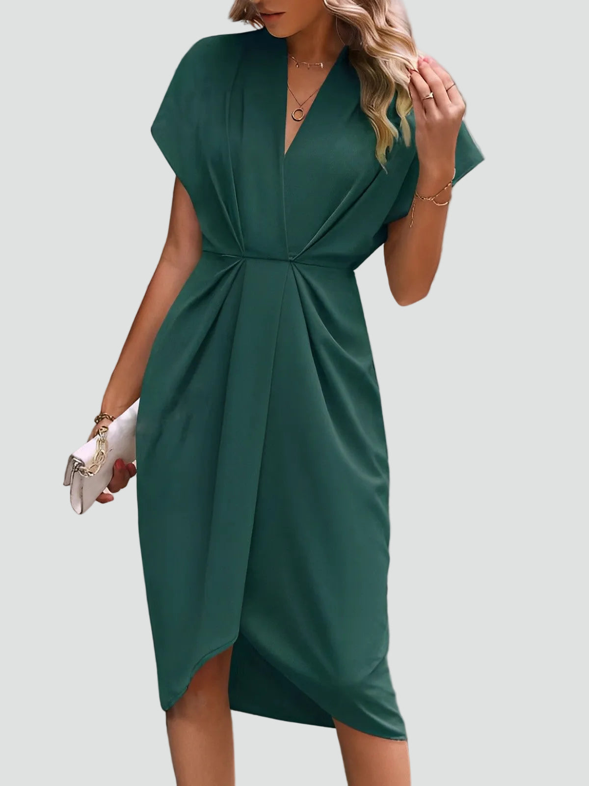 Camille Beaumont | Elegant Wrap Midi Dress For Women