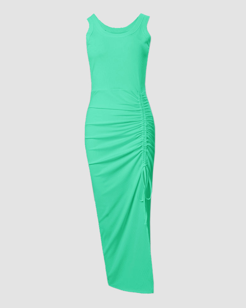 Sophie Beaumont | Elegant White Ruched Maxi Dress For Women