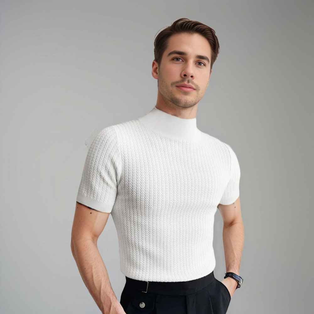 Gabriel Montclair | Textured Knit Turtleneck T-Shirt For Men