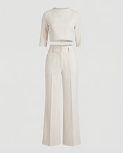 Valentina Rosière | Pink Wide-Leg Tailored Crop Top & Trouser Set