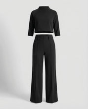 Valentina Rosière | Pink Wide-Leg Tailored Crop Top & Trouser Set