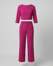 Valentina Rosière | Pink Wide-Leg Tailored Crop Top & Trouser Set