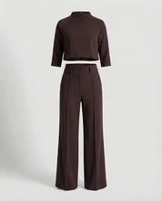 Valentina Rosière | Pink Wide-Leg Tailored Crop Top & Trouser Set