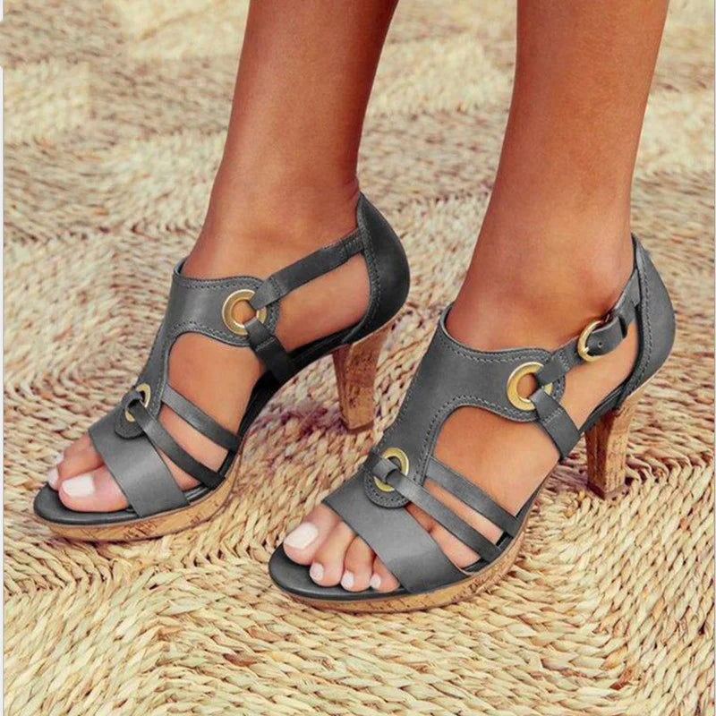 Nicole Frye | Vintage Strap Heeled Sandals For Women