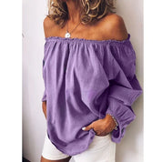 Charlotte Bellini | Off-Shoulder Linen Blouse For Women