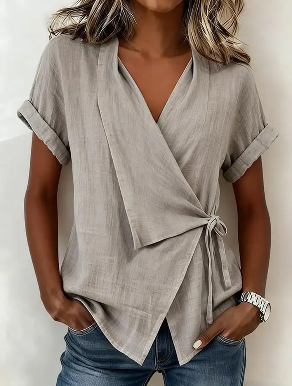 Charlotte Bennett | Wrap Tie Blouse For Women