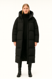 Elena Frost | Longline Hooded Puffer Coat