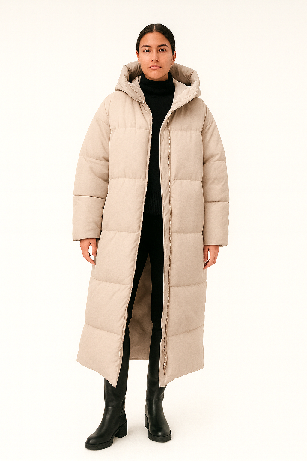 Elena Frost | Longline Hooded Puffer Coat