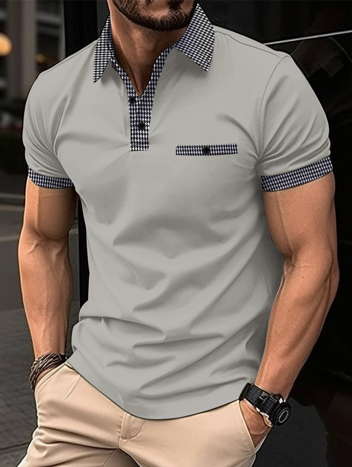 Enzo Whitmore | Contrast Trim Polo Shirt For Men