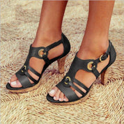 Nicole Frye | Vintage Strap Heeled Sandals For Women