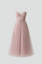Juliette Sinclair | Pink Tulle Midi Dress For Women