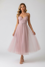 Juliette Sinclair | Pink Tulle Midi Dress For Women