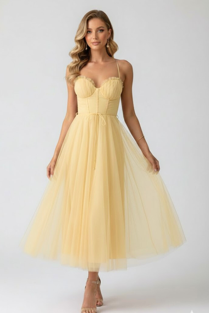 Juliette Sinclair | Pink Tulle Midi Dress For Women