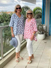 Chelsea Webster | Polka Dot Ruffle Blouse For Women