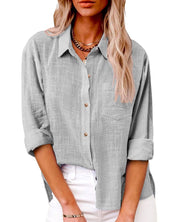 Juliette Monroe | Casual Linen Button Shirt For Women