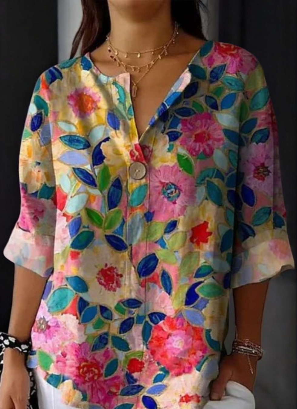 Rosalie Fontaine | Floral Print Summer Blouse For Women