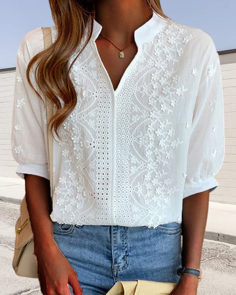 Aurélie Sinclair | Embroidered Lace Blouse For Women