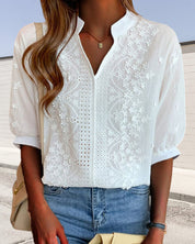 Aurélie Sinclair | Embroidered Lace Blouse For Women