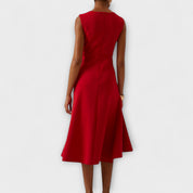 Valentina Rossi | Statement Red Midi Dress For Women